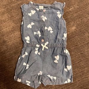2 for $20 - Carters Blue Heart Romper Never Worn Size 12 Months